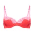 Lace & Shine Padded Underwired Bra, Red