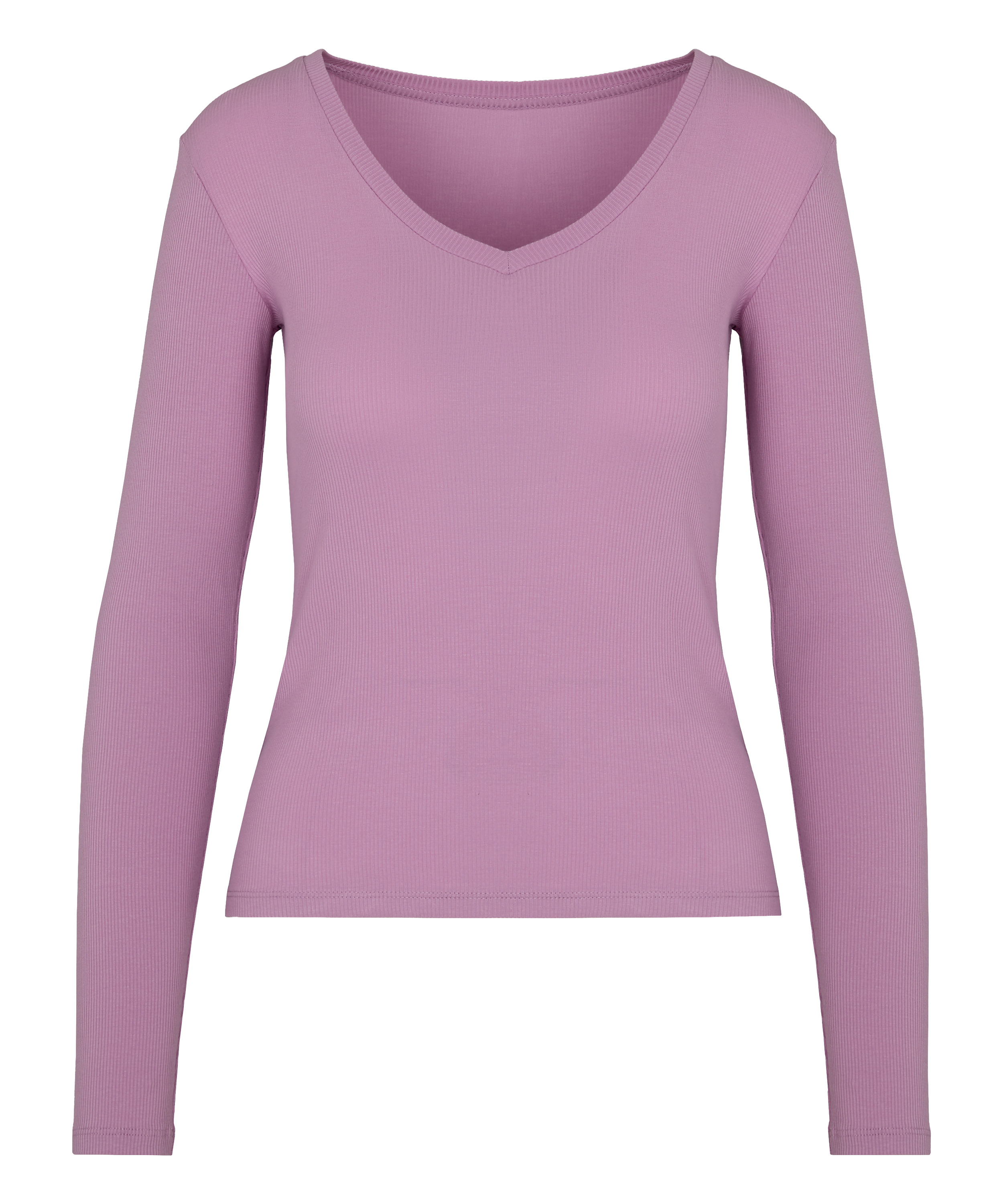 Longsleeved Top with Rib, Purple, main