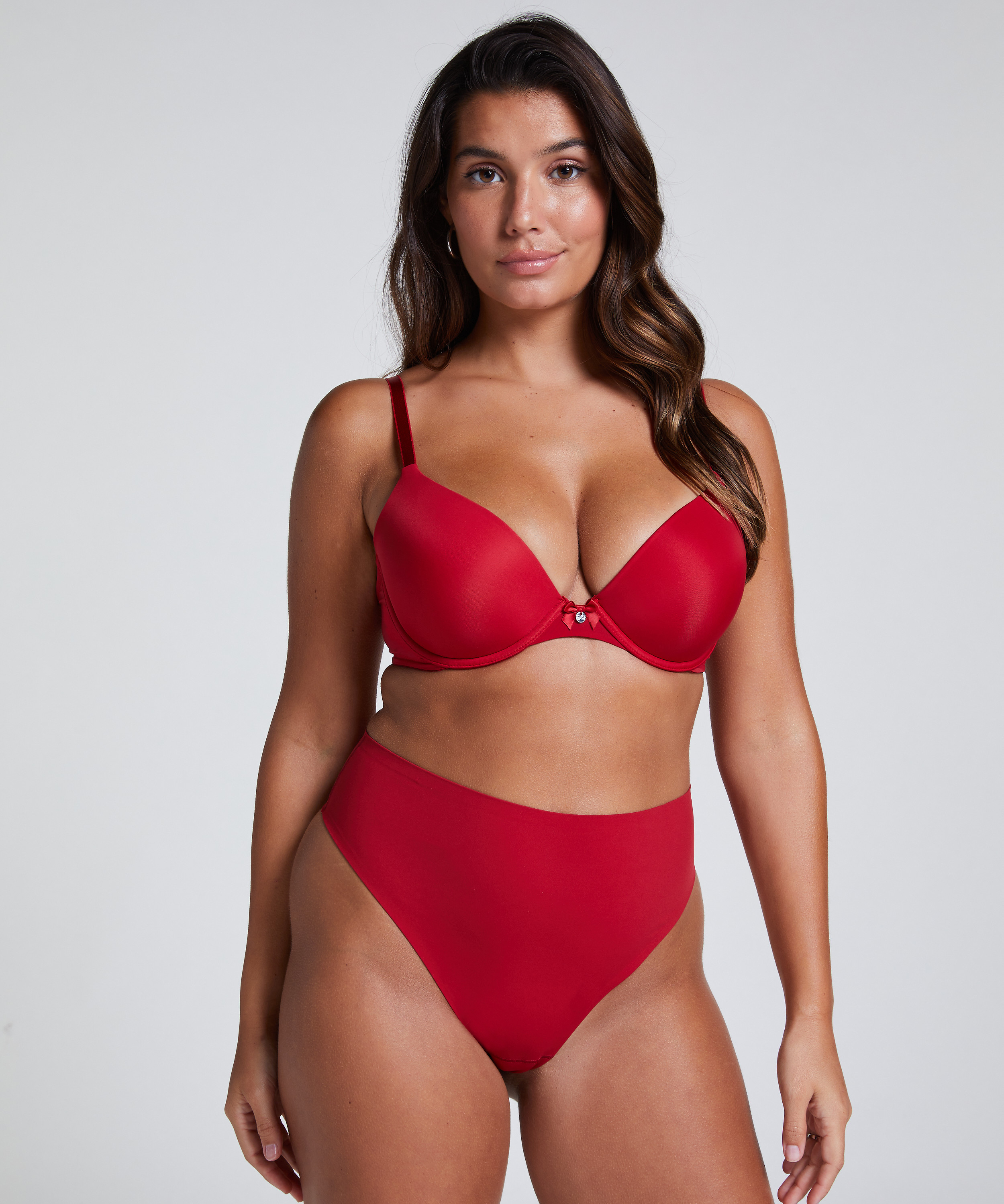 High Waisted Thong Smooth, Red, main