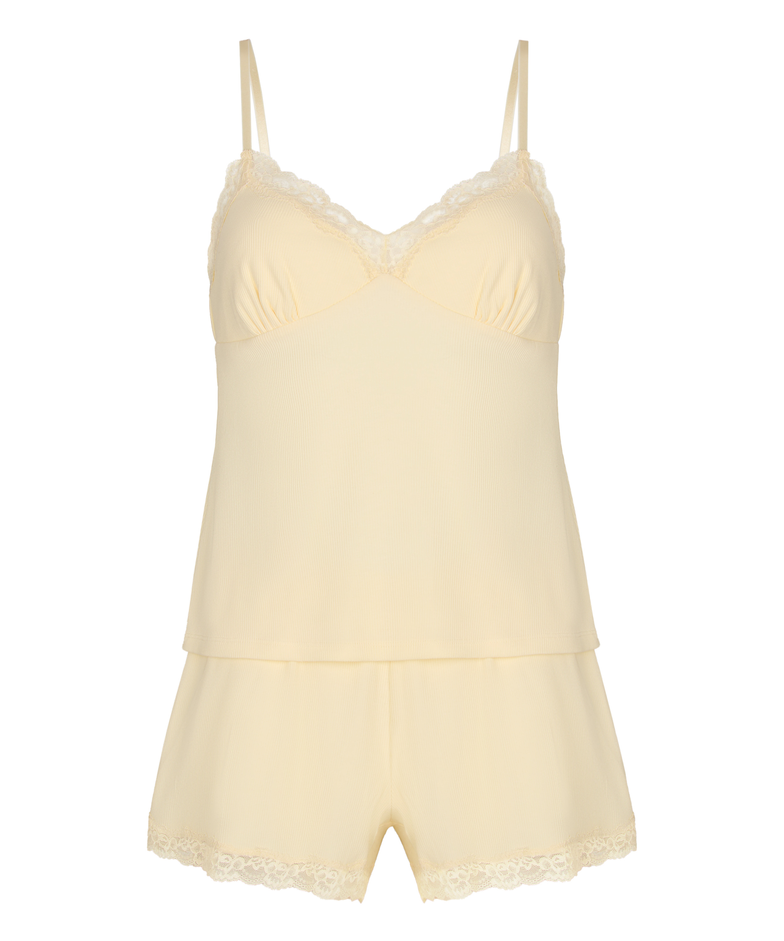 Pyjama Set Jersey Lace, Yellow, main