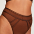 Sexy mesh high-cut thong, Brown