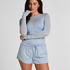 Ayla Satin Shorts, Blue