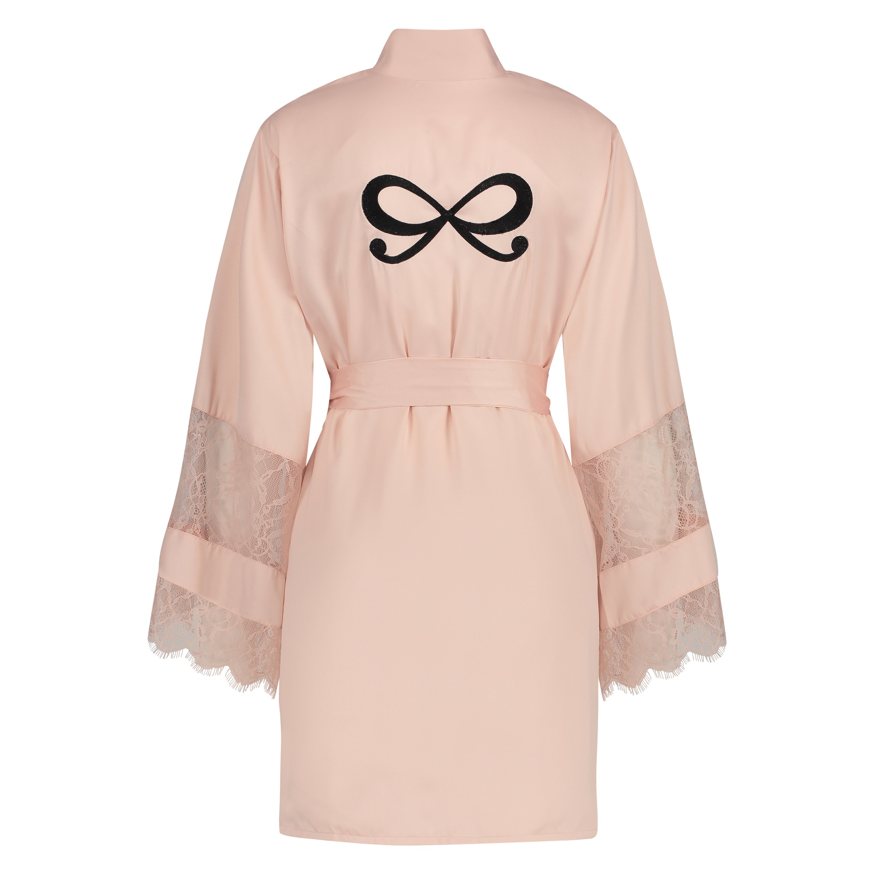 Satin Lace Kimono, Pink, main