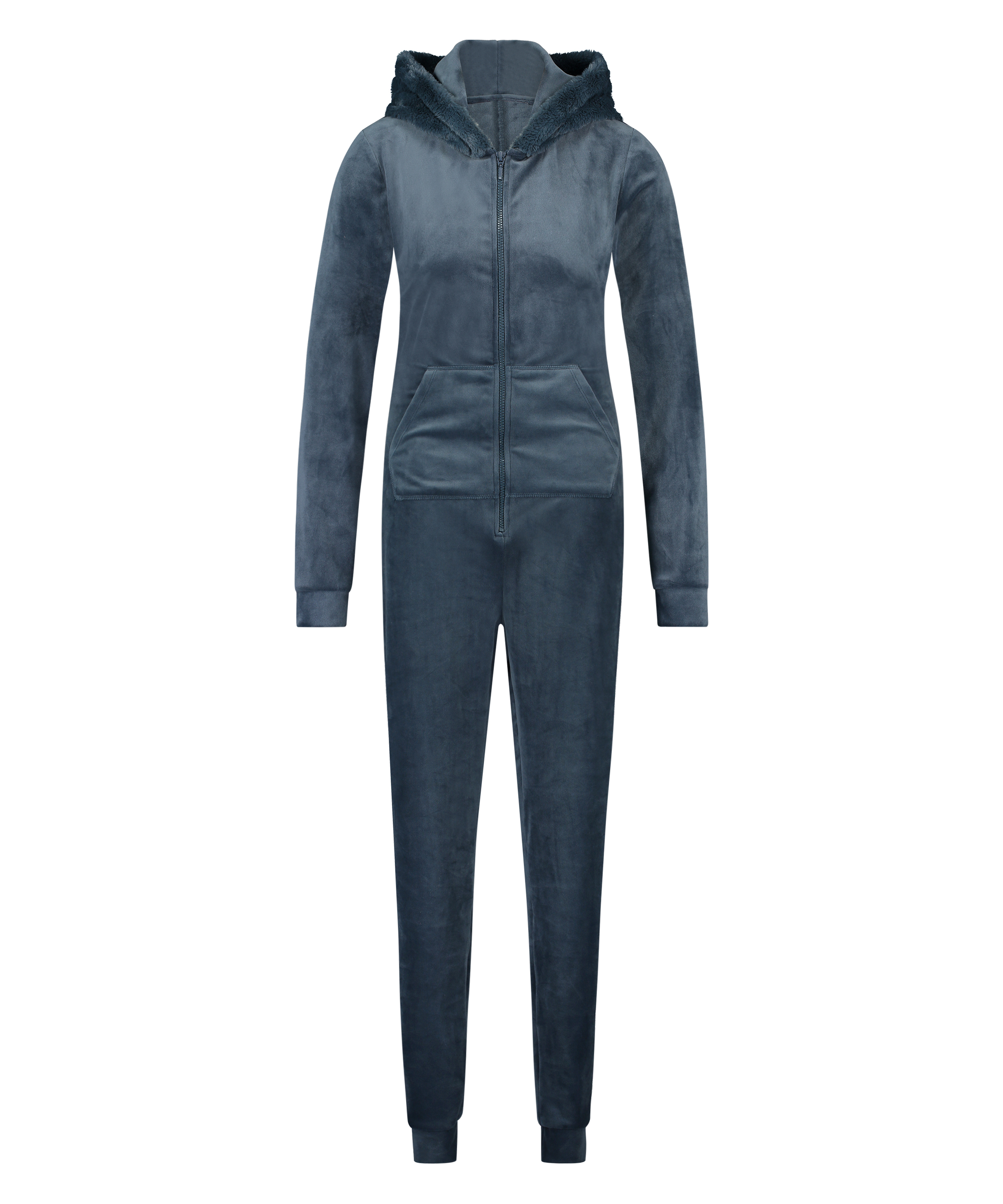 Velvet onesie, Blue, main