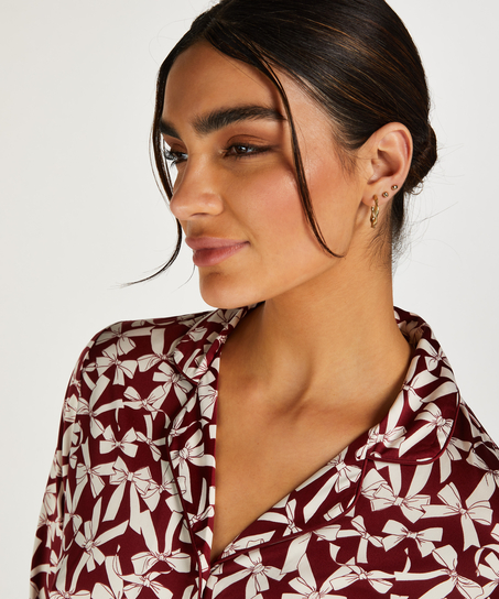 Satin Long-Sleeved Jacket, Red