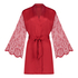 Satin Lace Kimono, Red