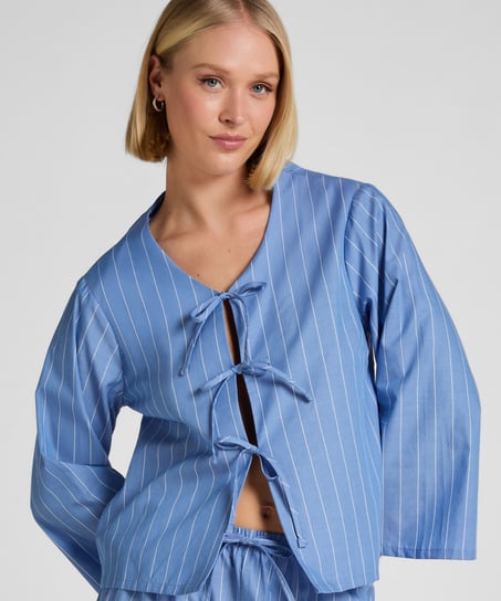 Striped Pyjama Jacket, Blue