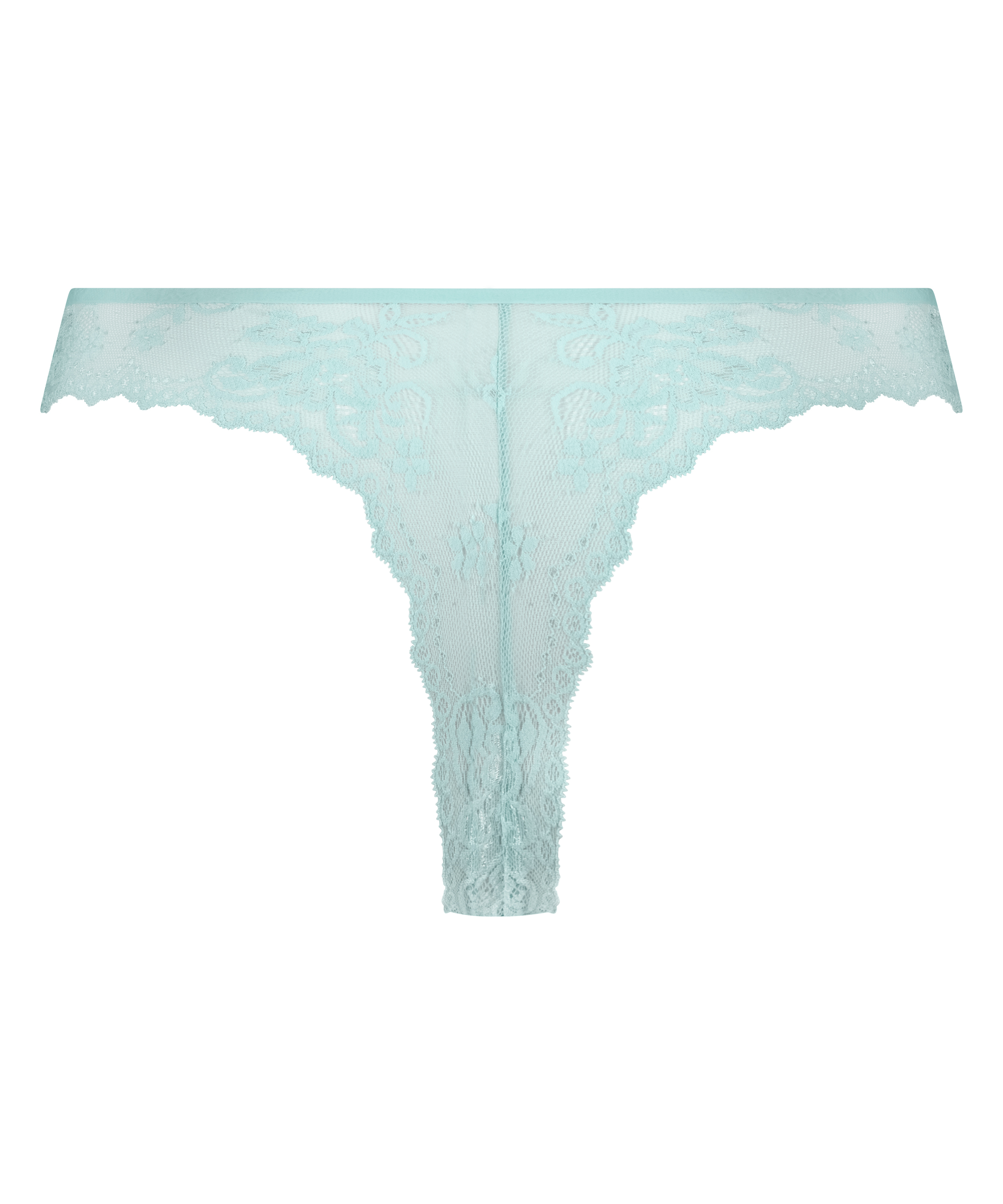 Lace Back Invisible Thong, Blue, main