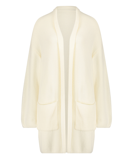 Premium Fluffy Long Vest, White