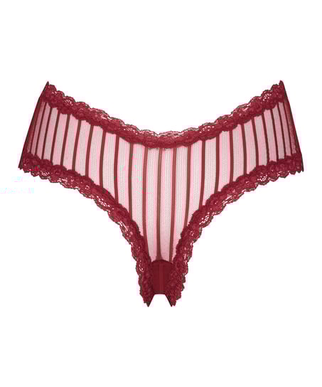 V-shaped Brazilian knickers mesh, Red