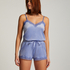 Velvet lace shorts, Blue