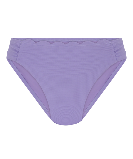 Scallop High-Leg Bikini Bottoms, Purple