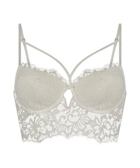 Isabella Padded Underwired Longline Bra, White