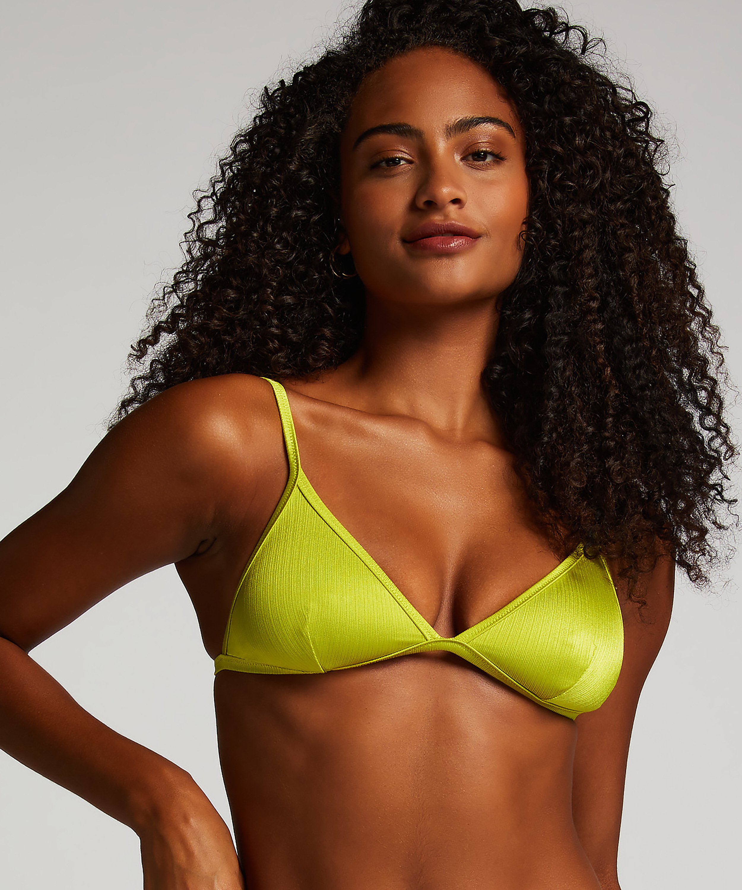 Luna Triangle Bikini Top, Green, main