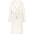 Long Fleece Bathrobe, White