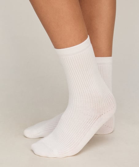3-Pack Cotton Crew Socks, White