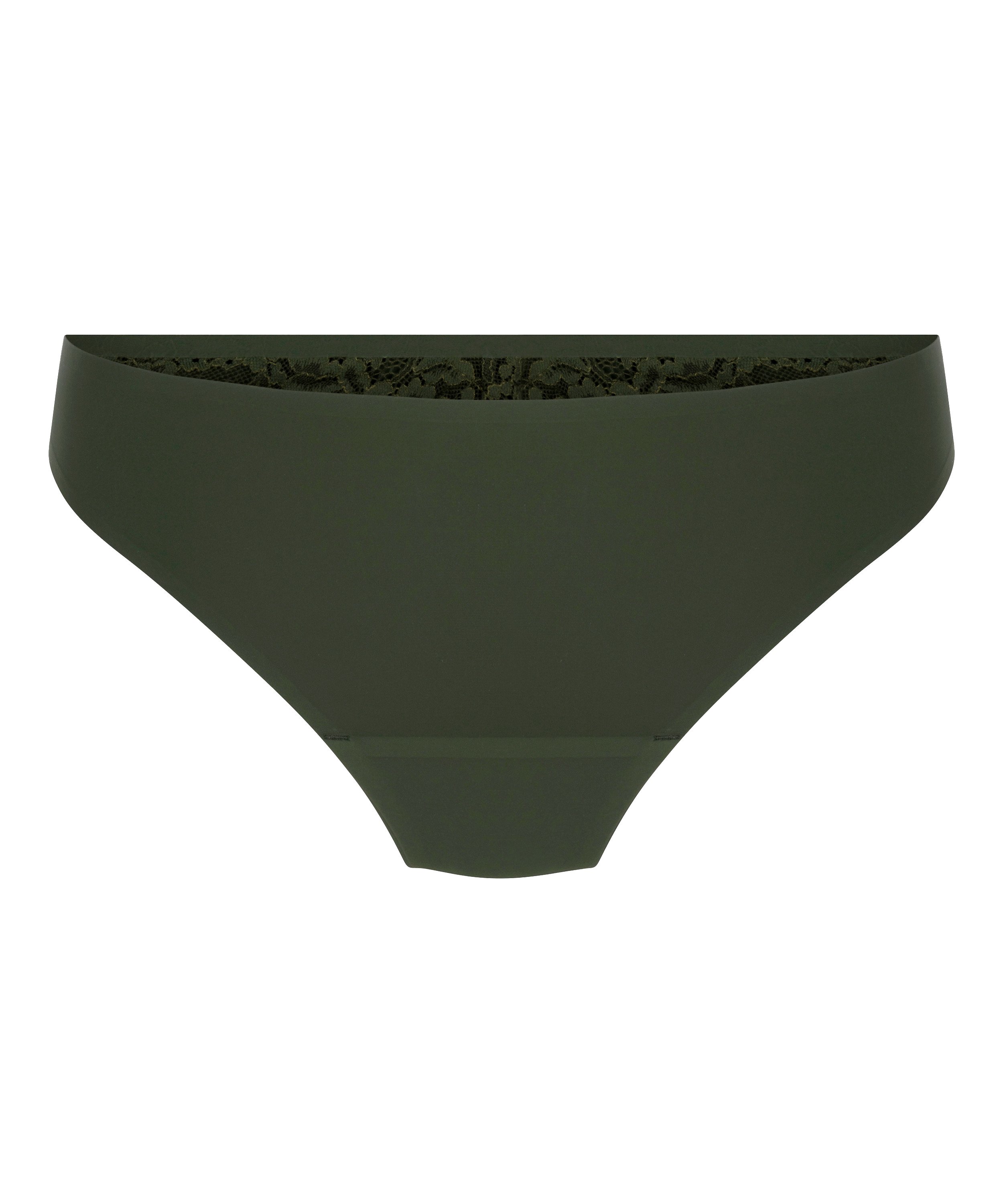 Lace Back Invisible Thong, Green, main