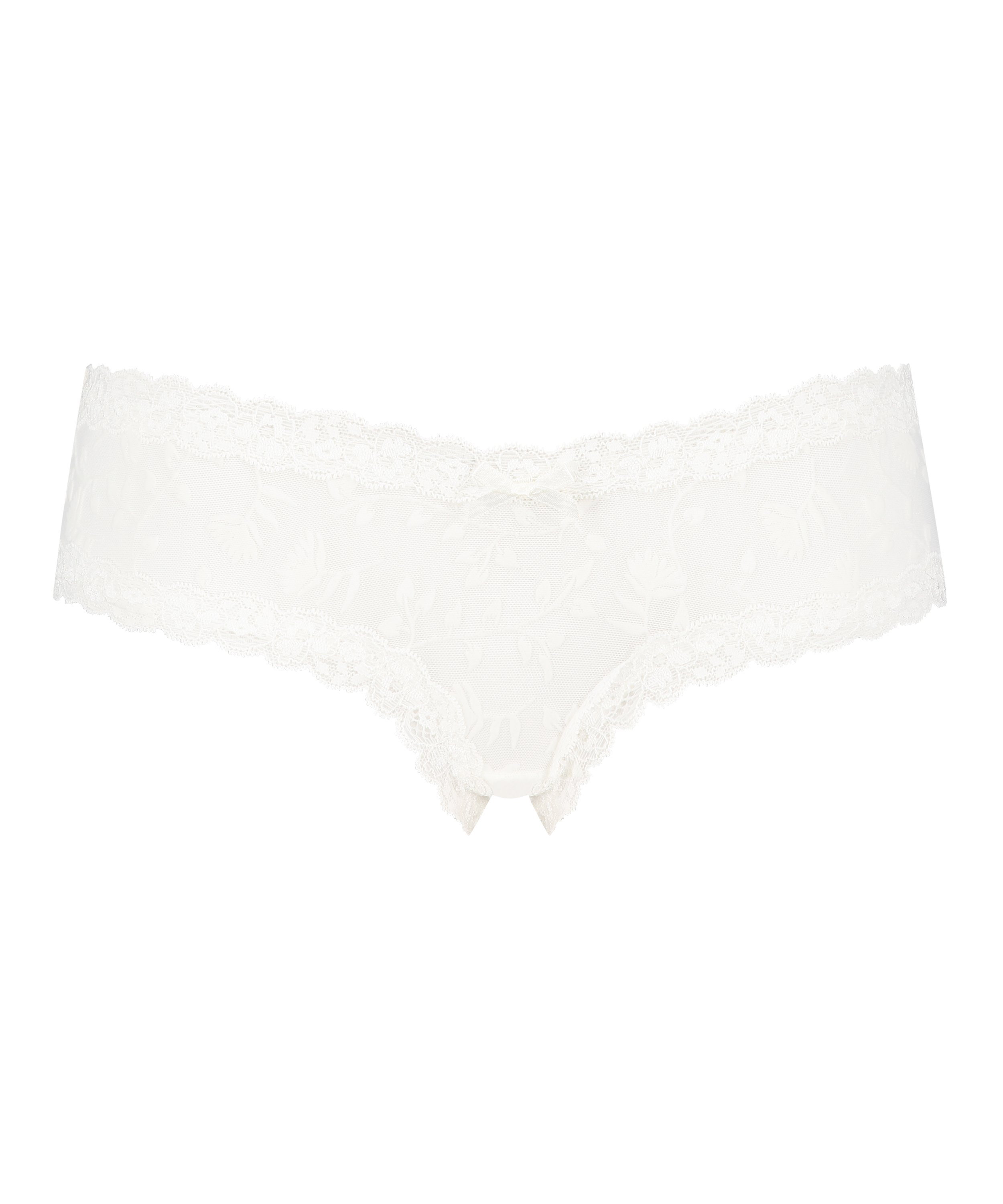 V-shaped Brazilian knickers mesh, White, main
