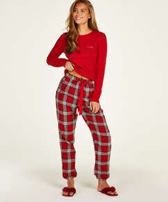 Petite Twill Check Pyjama pants, Red