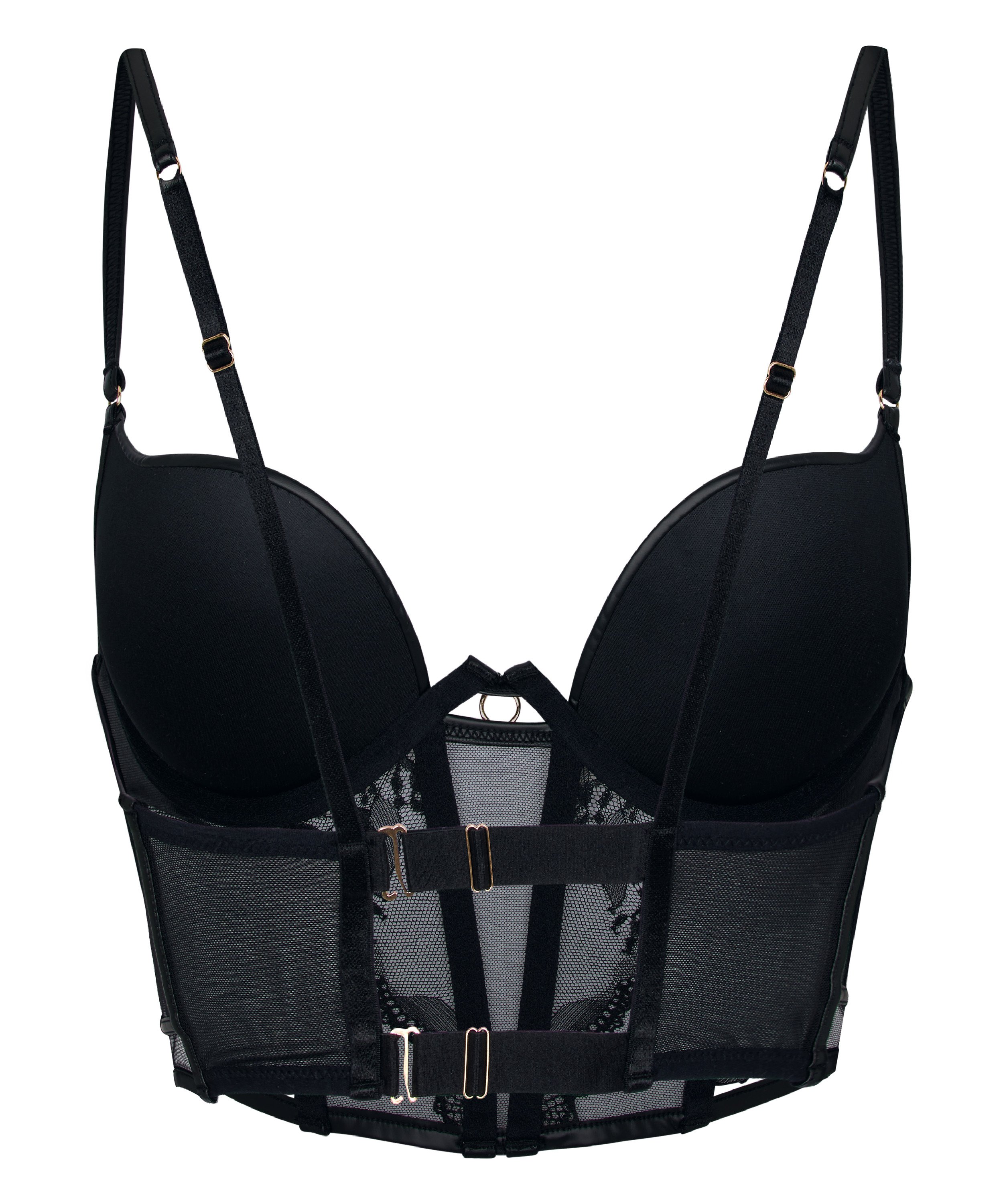 Padded Underwired Longline Bra Ilenia, Black, main