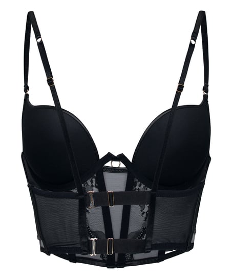 Padded Underwired Longline Bra Ilenia, Black