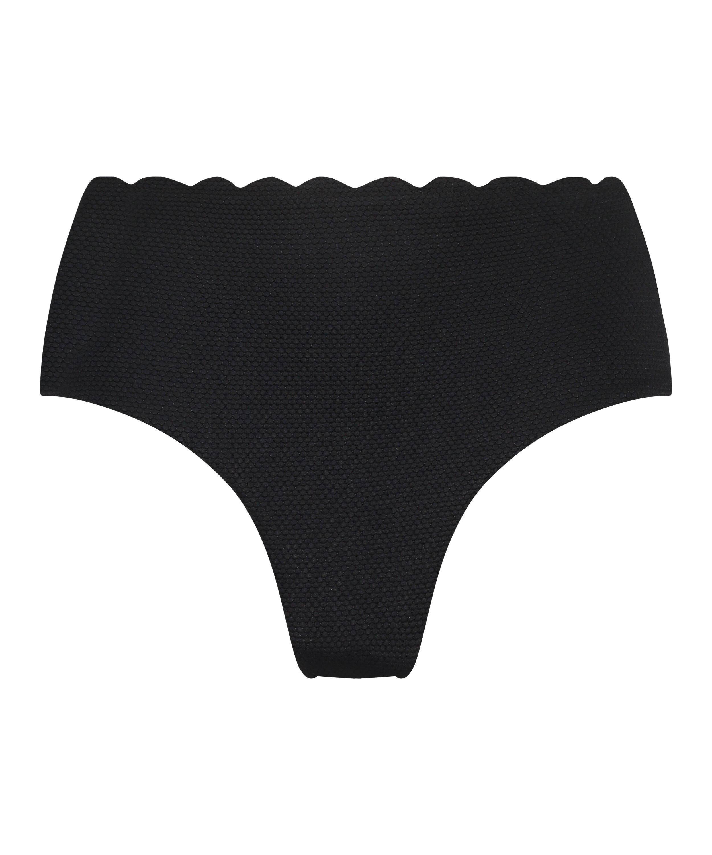 Scallop Rio Bikini Bottoms, Black