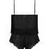 Chiffon Plisse Cami Set, Black