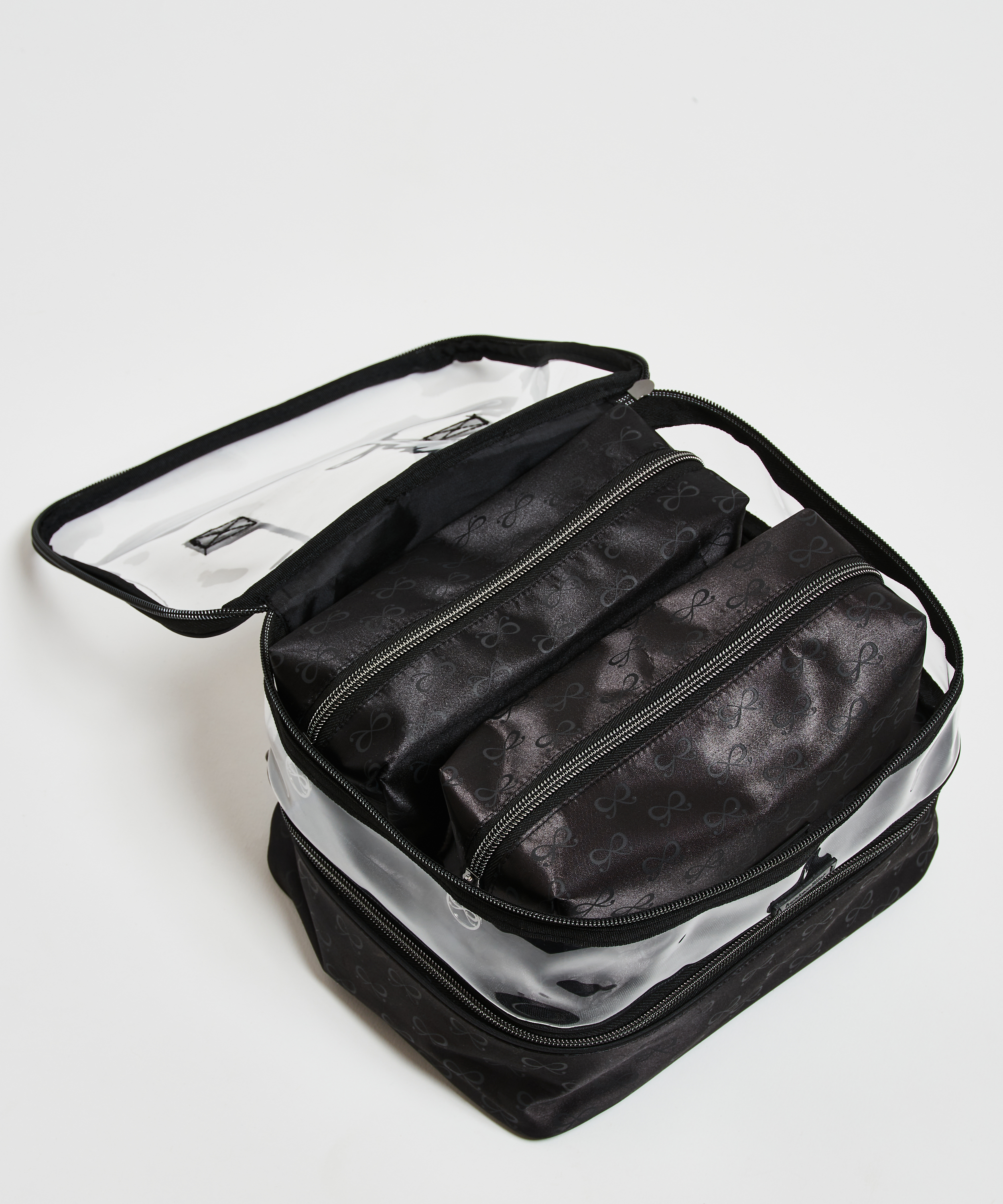3 pack make-up bag, Black, main