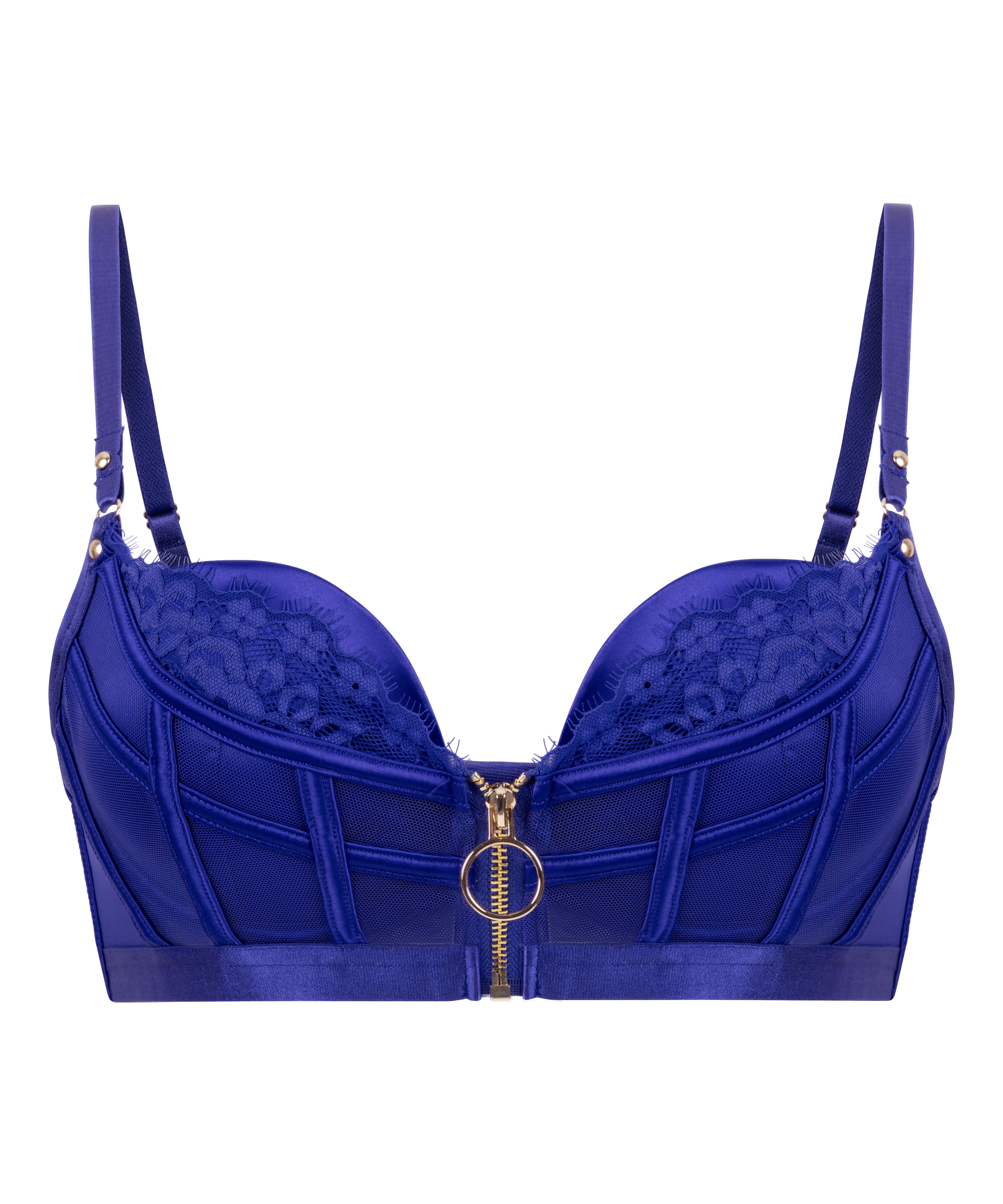 Sable Padded Underwired Push-up Bra, Blue, main