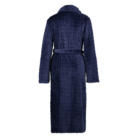 Leaves Fleece Bathrobe, Blue