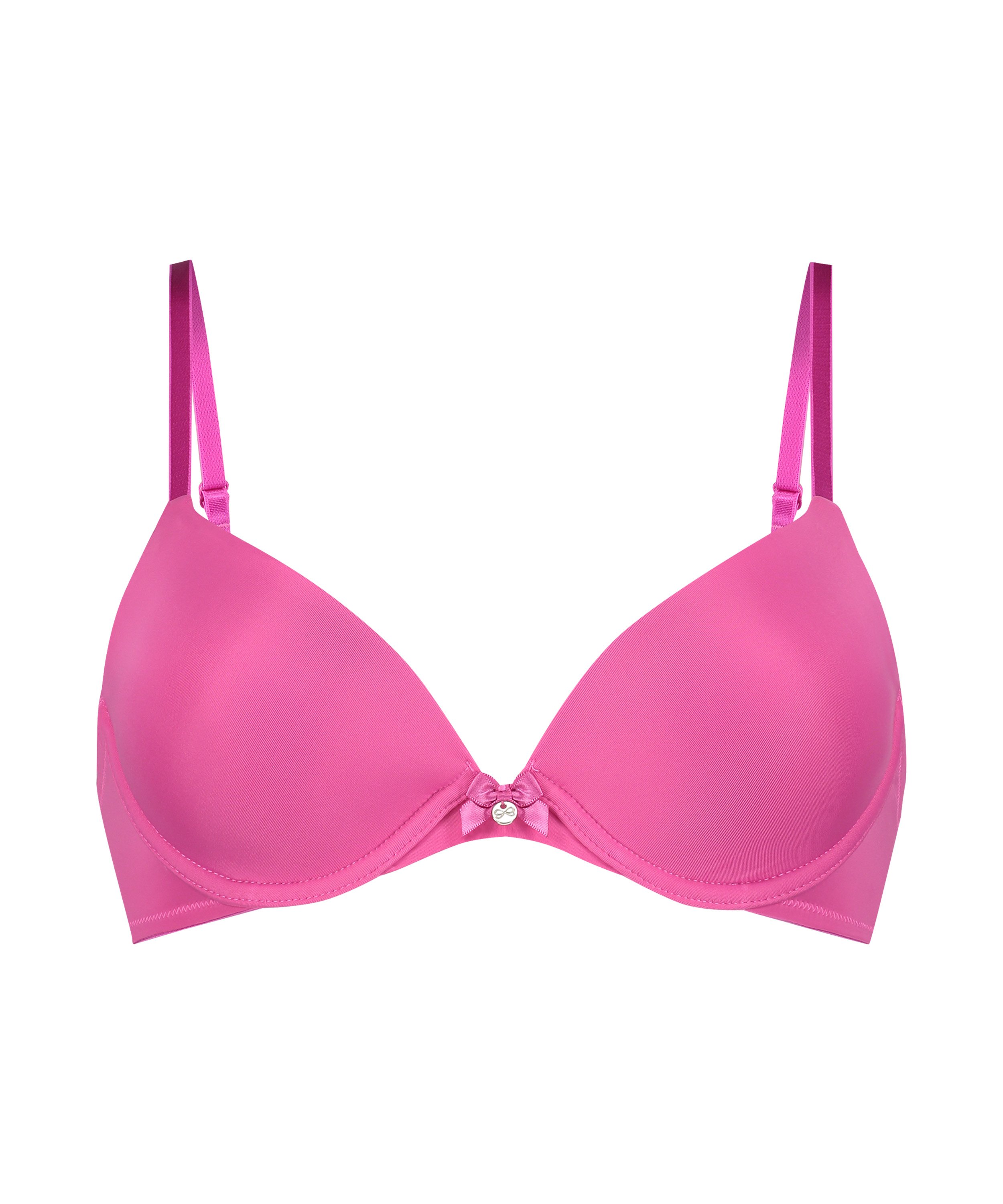 Plunge Padded Underwired Bra, Pink, main