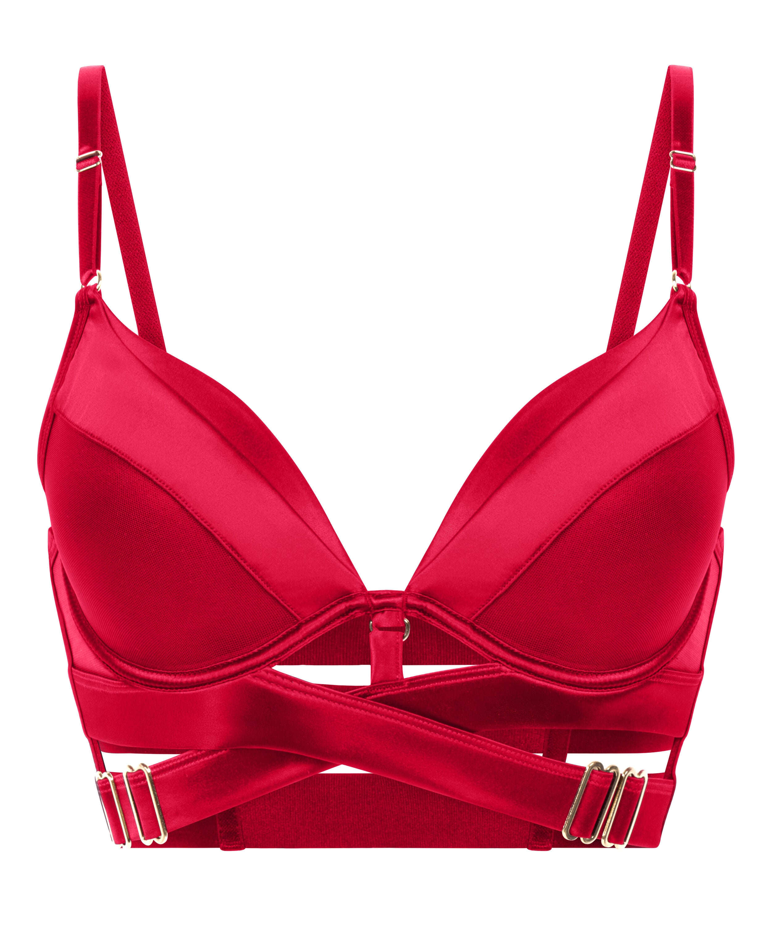 Colette Padded Underwired Longline Push-Up Bra, Pink
