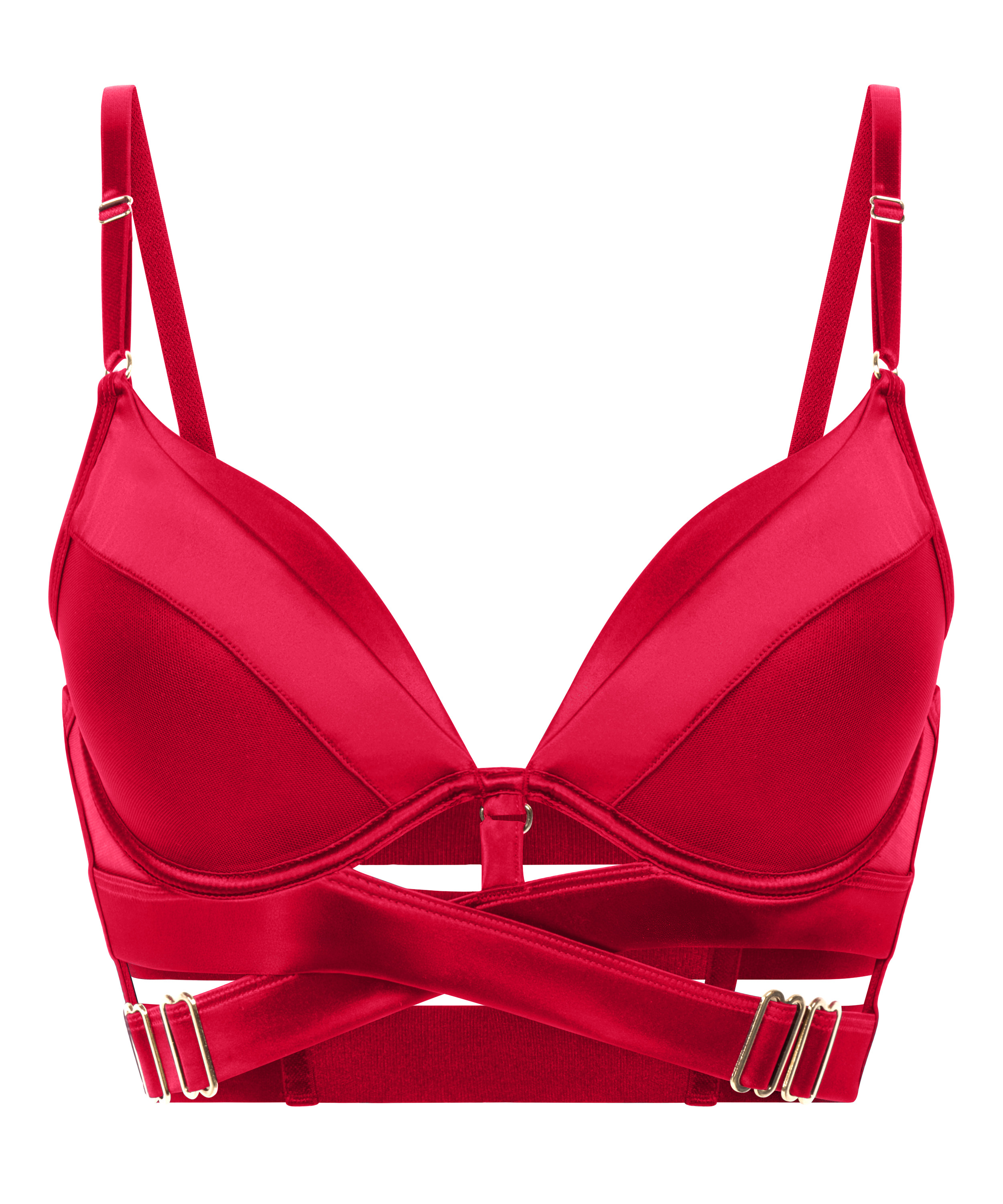 Colette Padded Underwired Longline Push-Up Bra, Pink, main
