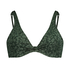 Tonal non-padded underwired bikini top, Green