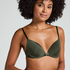 Plunge Padded Underwired Bra, Green