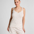Ribbed Lace Cami, White