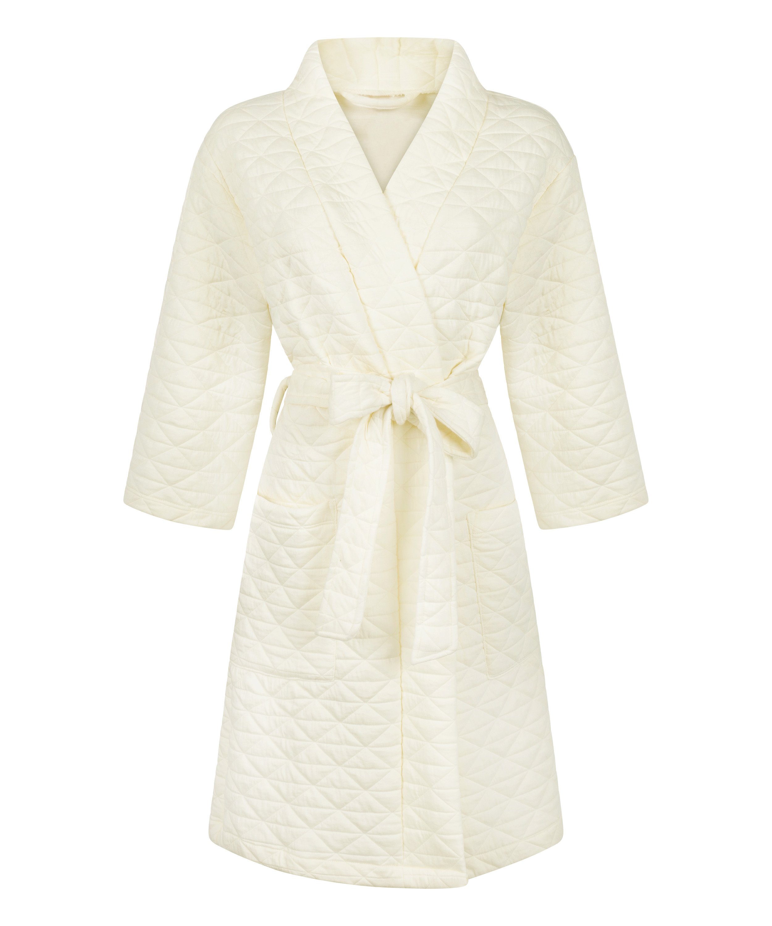 Quilted Robe, White, main