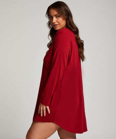Round Neck Nightshirt, Red