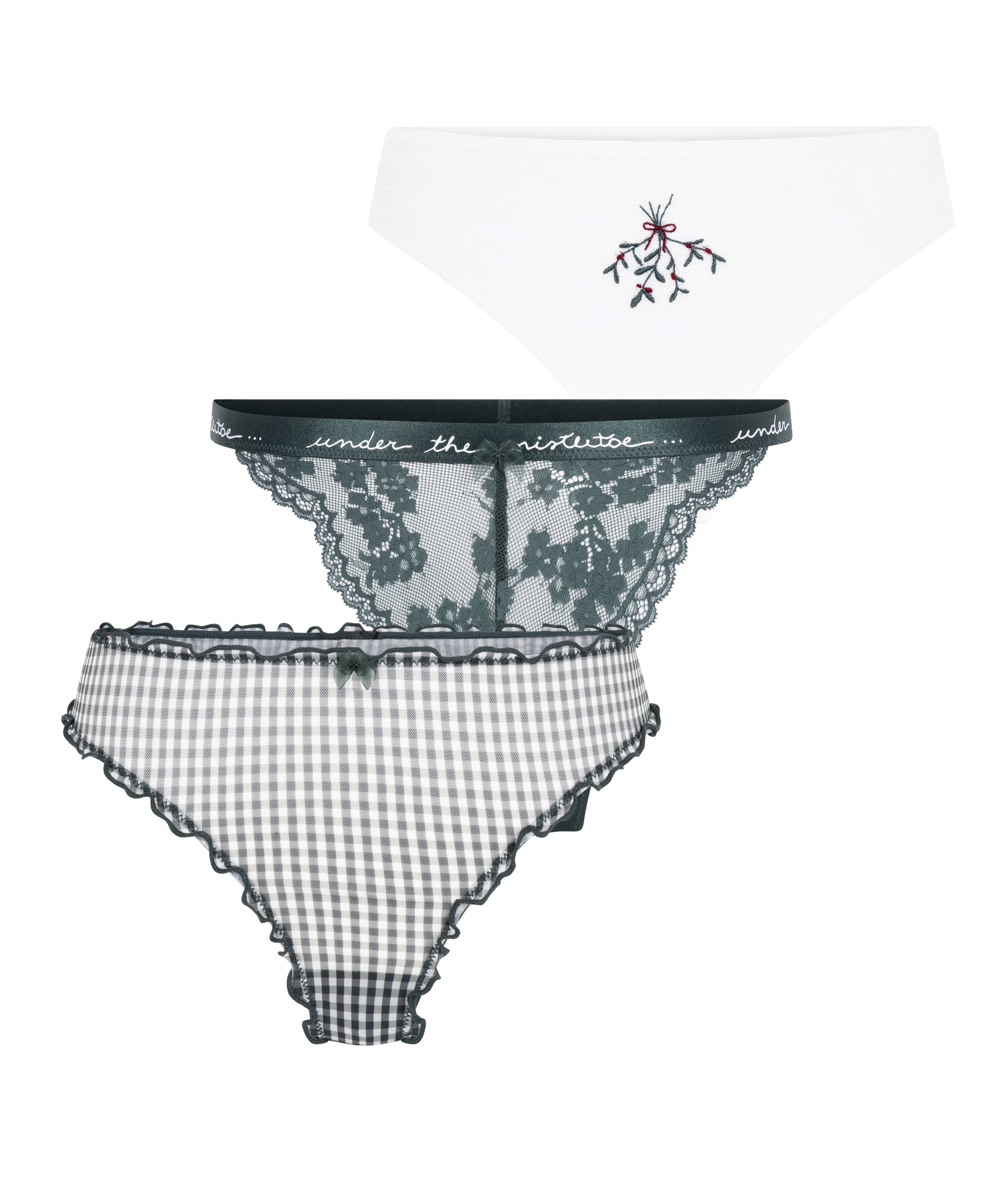 Christmas Thong Giftset, Green, main
