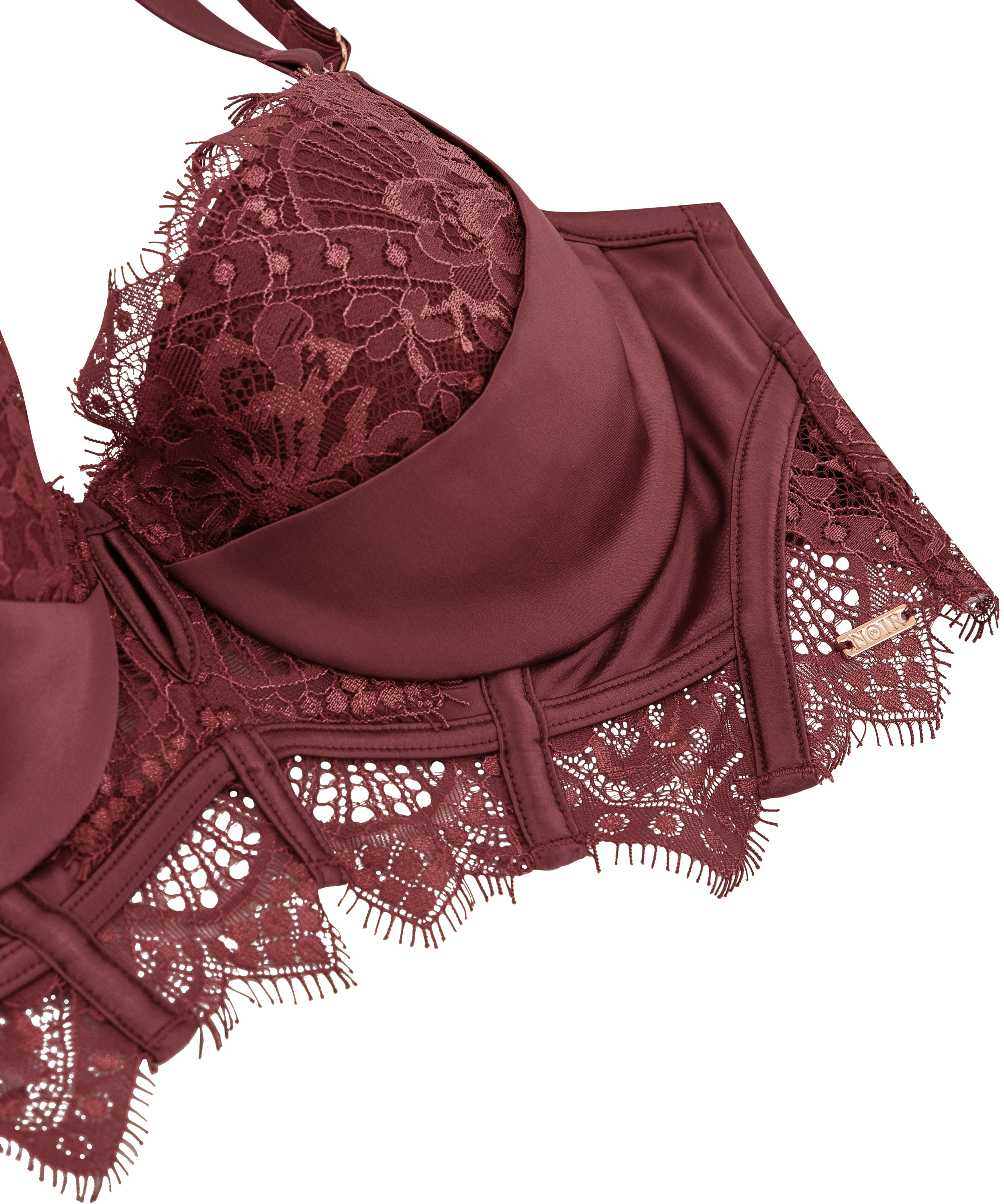 Zoe Padded Longline Underwired Bra, Red, main