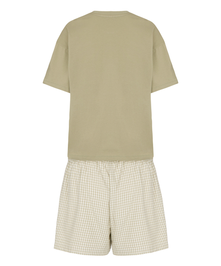 Pyjama Set with Short and T-shirt, Green