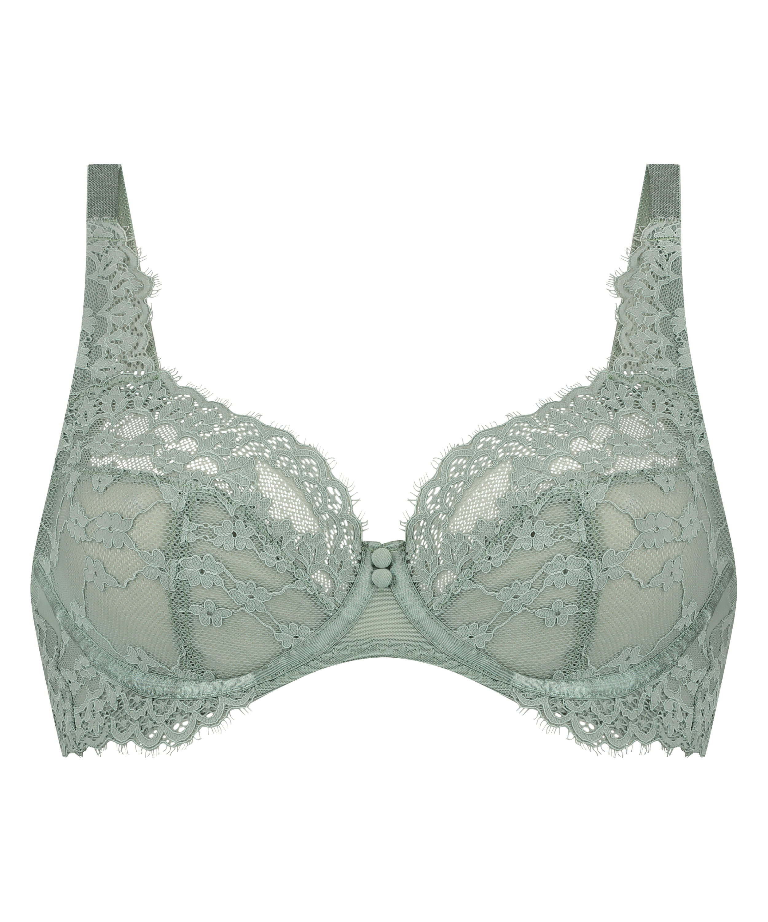 Daisy Non-Padded Underwired Bra, Green, main