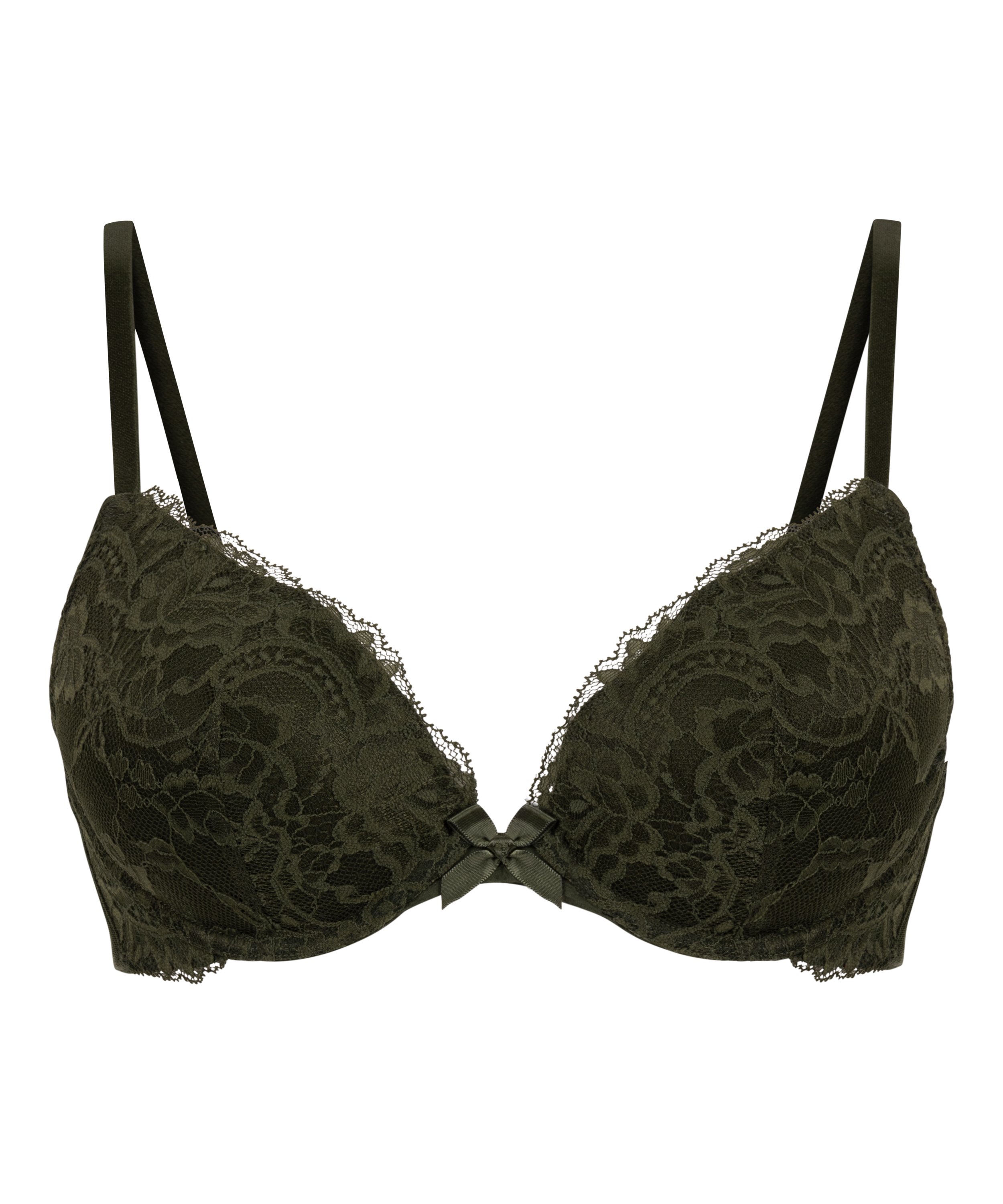 Teddy Padded Push-Up Underwired Bra, Green, main