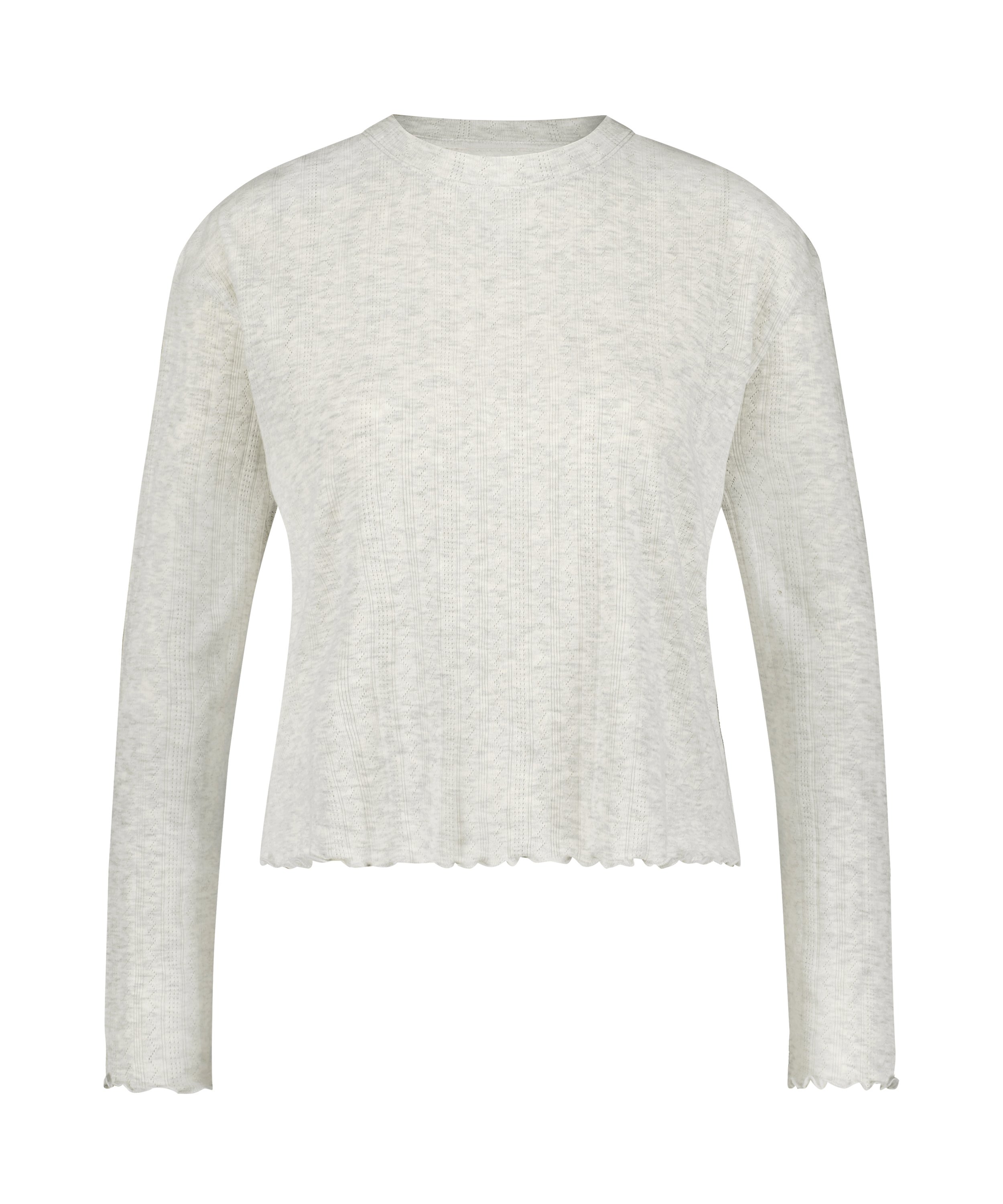 Pointelle Pyjama Top, Beige, main