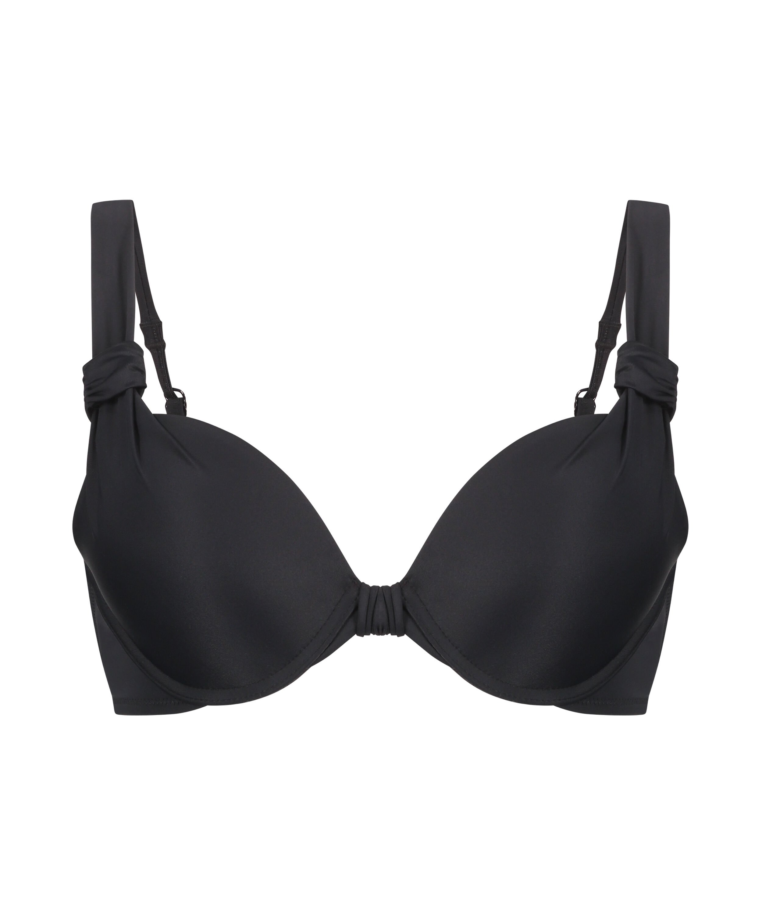 Padded underwired bikini top Luxe Cup E +, Black
