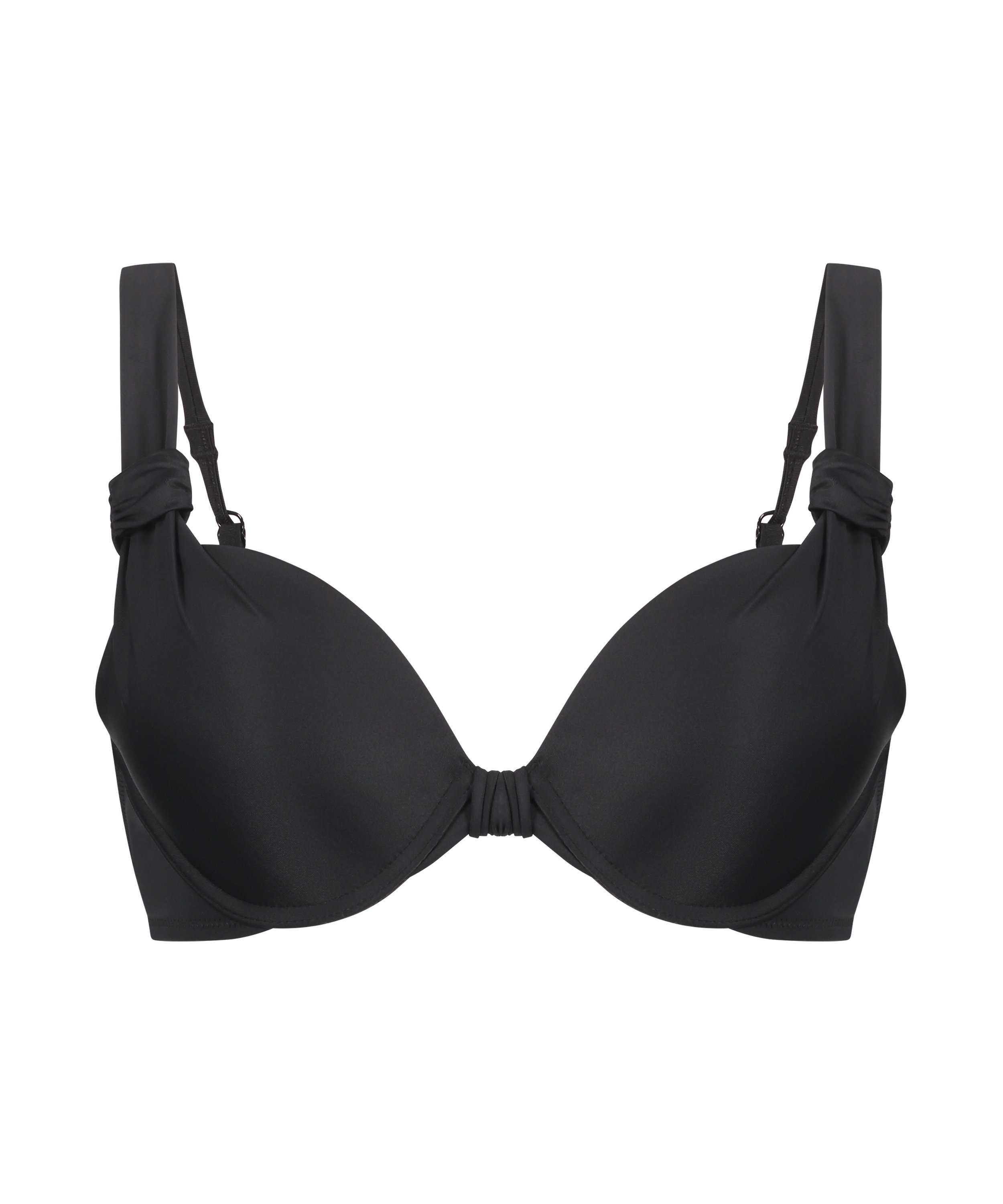 Padded underwired bikini top Luxe Cup E +, Black, main