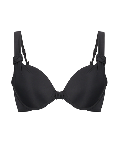 Padded underwired bikini top Luxe Cup E +, Black