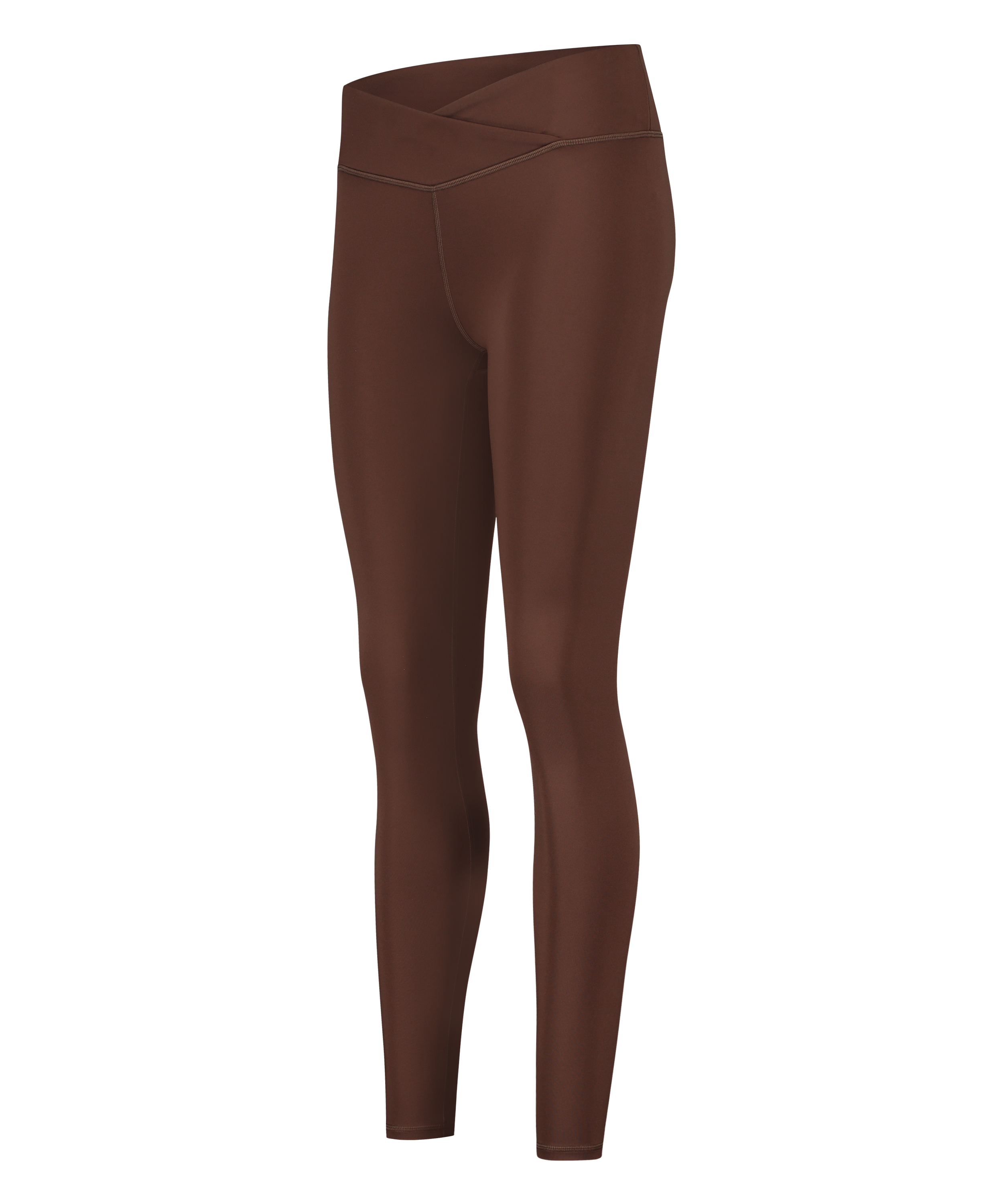 HKMX Crossed High Waisted Leggings, Brown, main