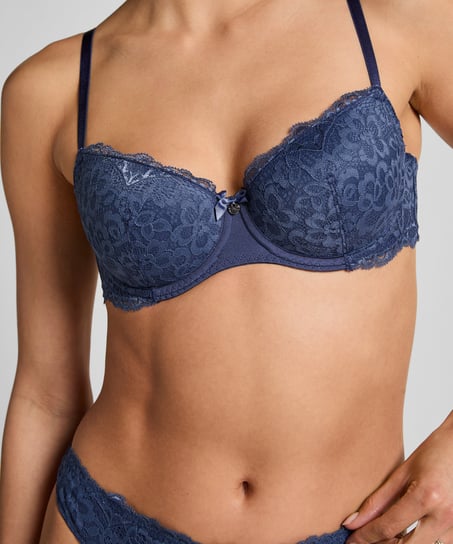 Marine Padded Underwired Bra, Blue