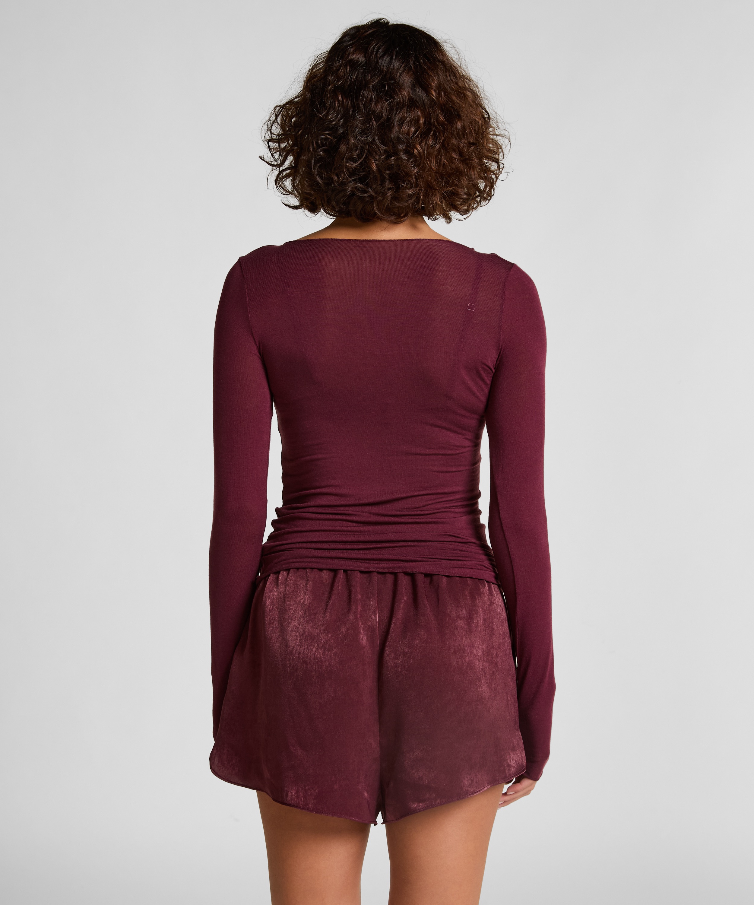super soft Boatneck Shirt with Cashmere, Purple, main
